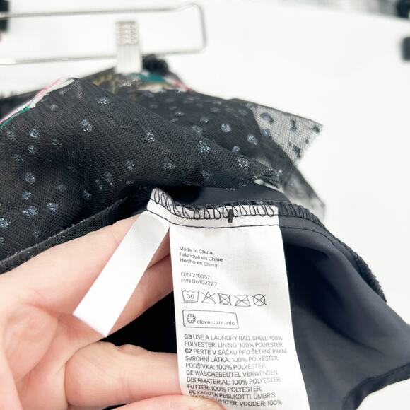 H&M‎ Girls Whimsigoth Floral Tiger Balletcore Glittery Tulle Mini Skirt 8-10Y - Picture 7 of 8